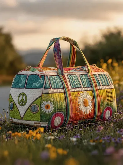 Hippie Van Quilted Duffle Bag