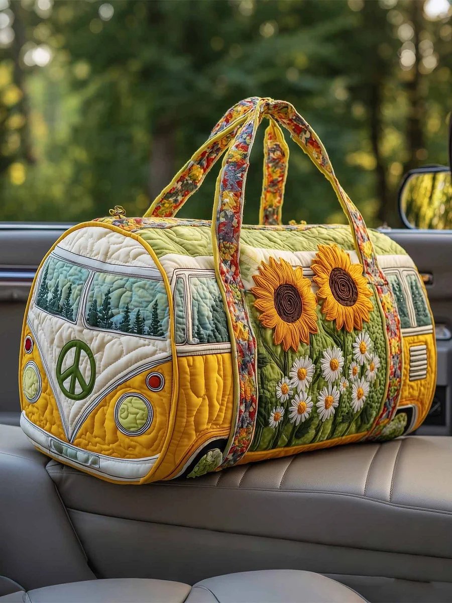 Hippie Van Quilted Duffle Bag
