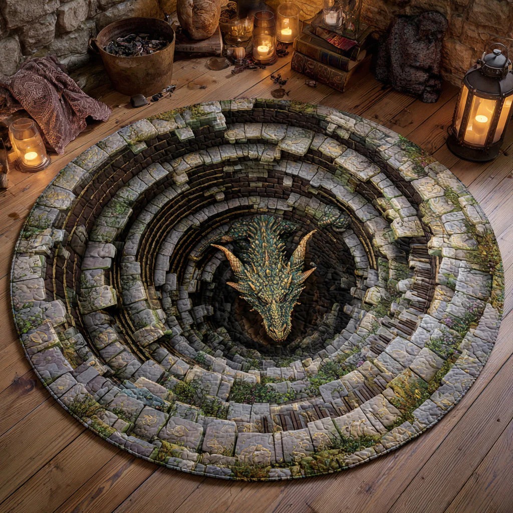 Wyrm Gate Quilted Round Mat