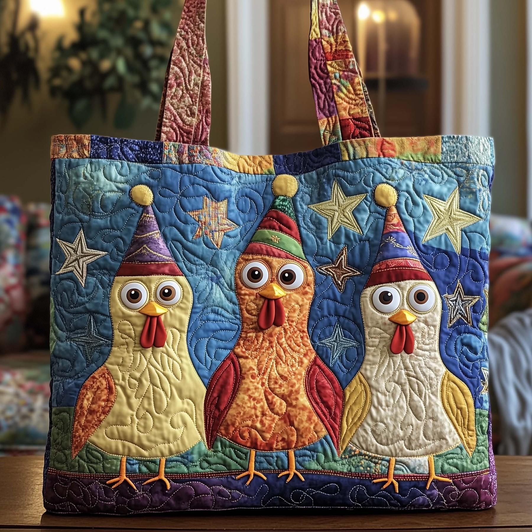Christmas Chicks Quilted Tote Bag GFTONT4640