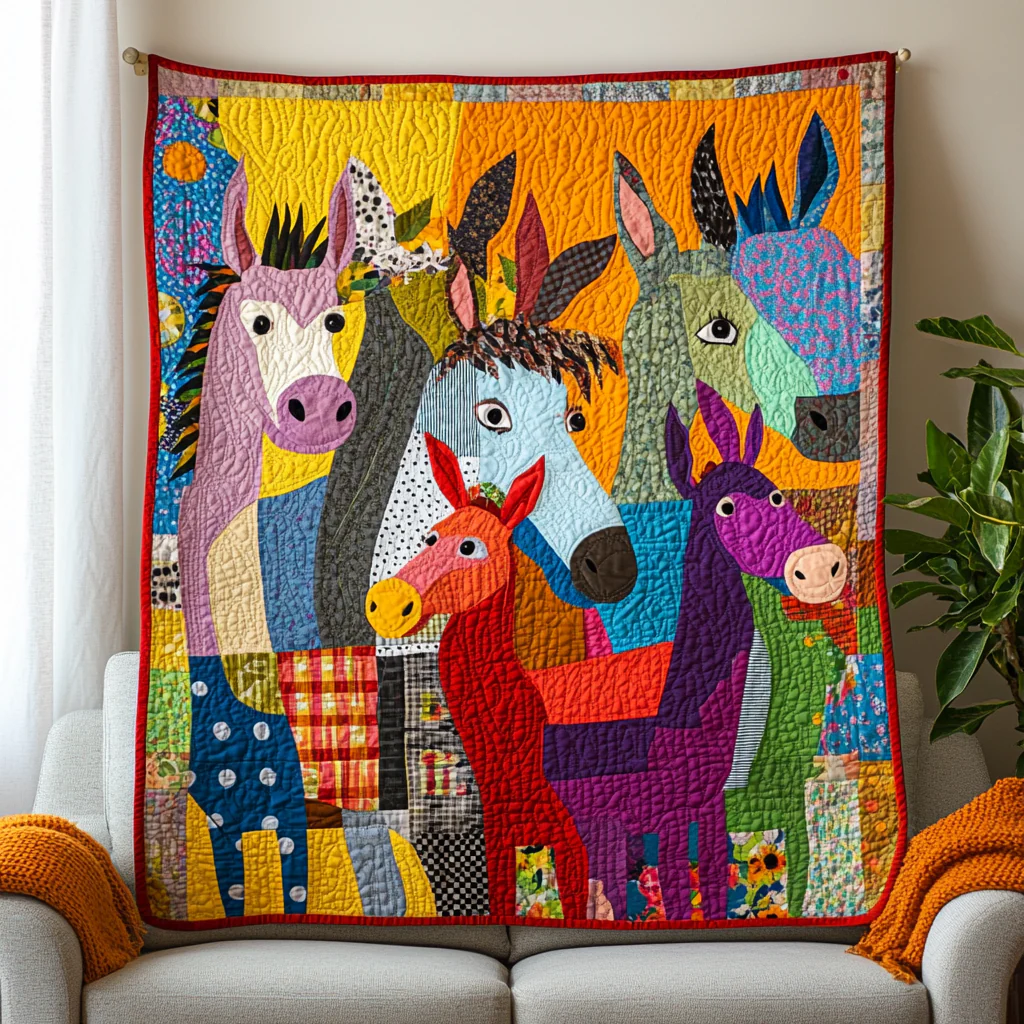 Donkey Delight Quilted Blanket
