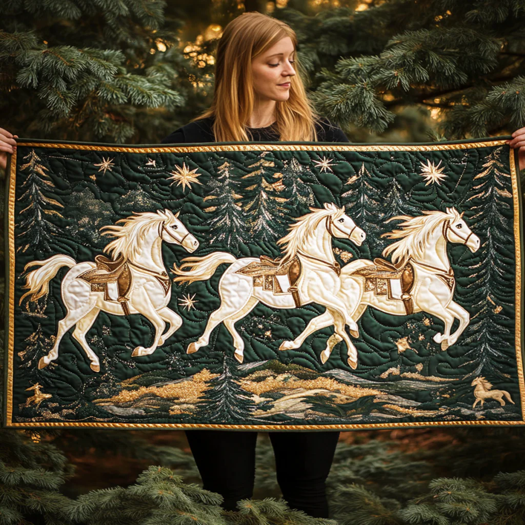 Emerald Equine Quilted Table Runner
