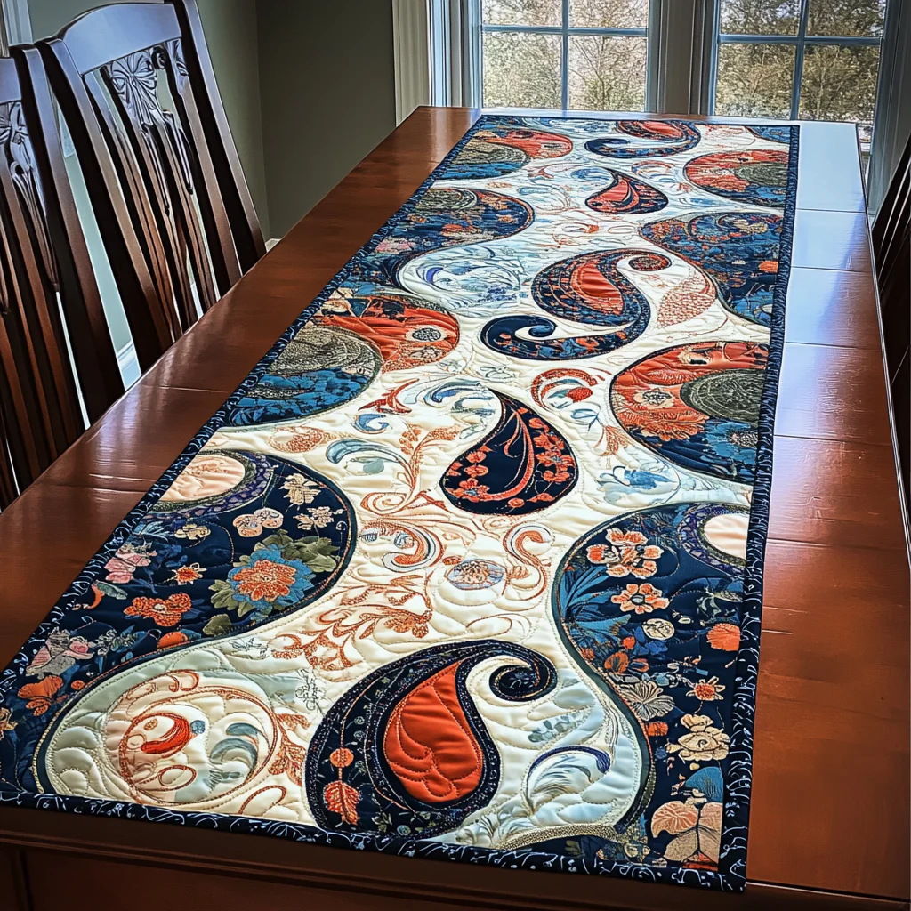 Paisley Whispers Quilted Table Runner