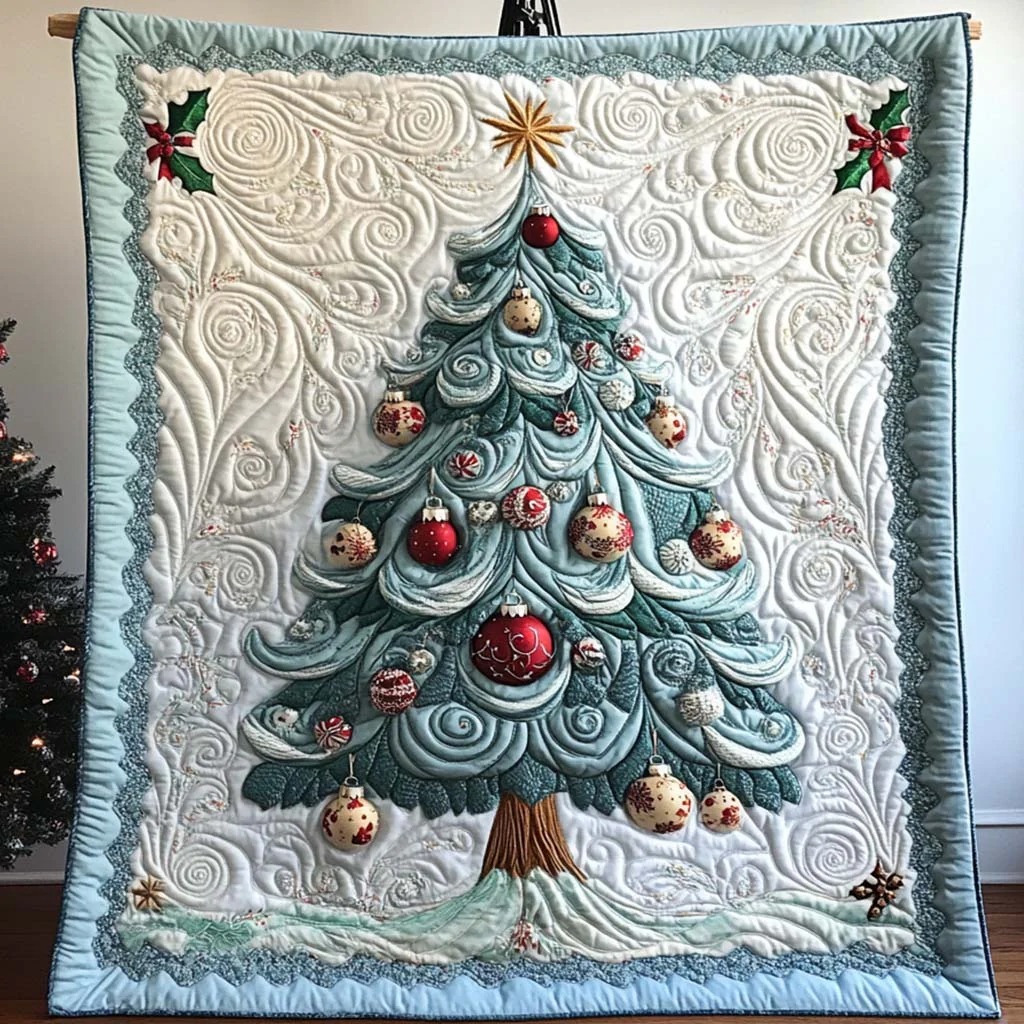 Christmas Tree Quilted Blanket