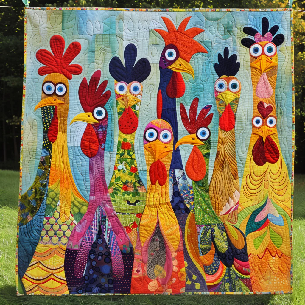 Chicken Quilted Blanket