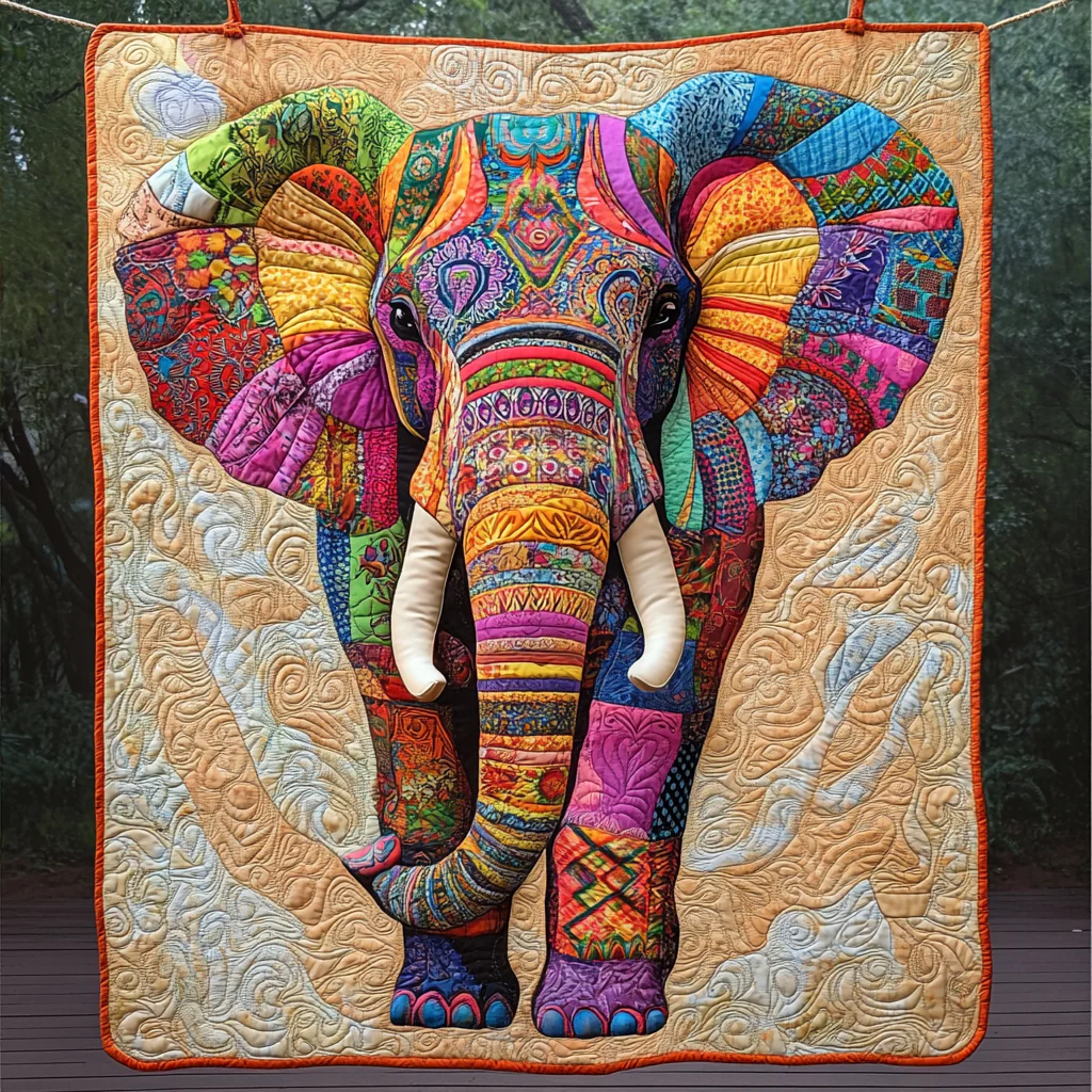 Elephant Quilted Blanket