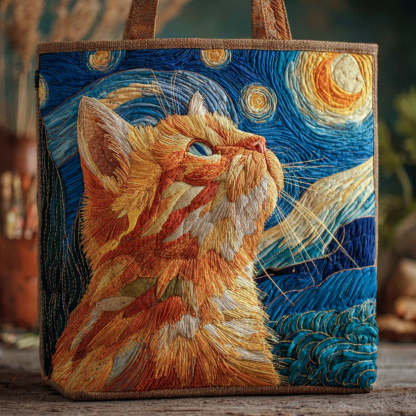 Starry Gaze Tabby Quilted Tote Bag NCU0NXD559