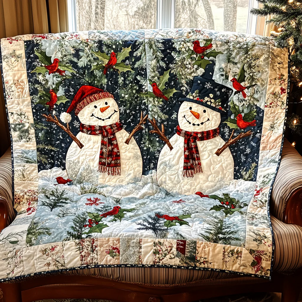 Jolly Snowman Quilted Blanket