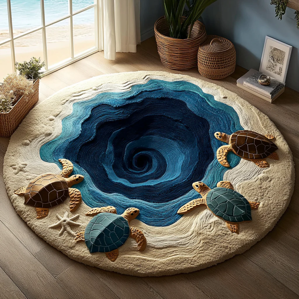 Rustic Fire Gathering Quilted Round Mat