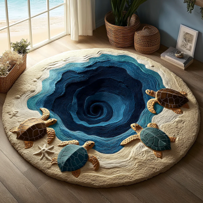 Ocean Turtle Quilted Round Mat