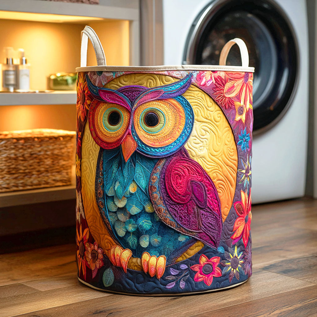 Blossom Owl Quilted Laundry Basket NCU0NTD370