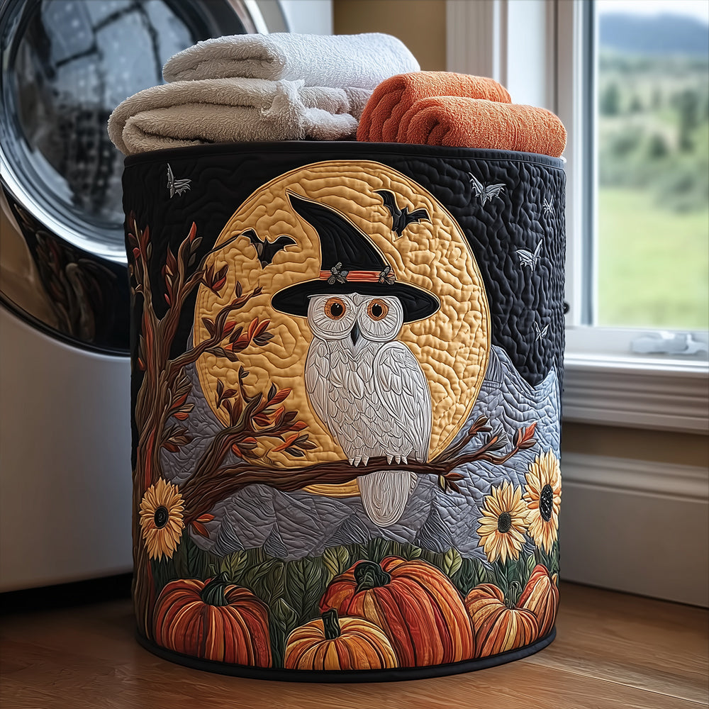 White Owl Witch Quilted Laundry Basket NCU0TH3085