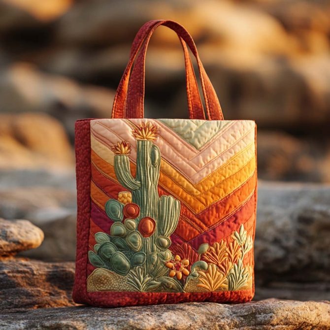 Agave Gold Quilted Tote Bag