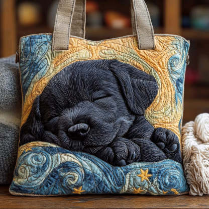 Starlight Black Labrador Snooze Quilted Tote Bag NCU0LDH103