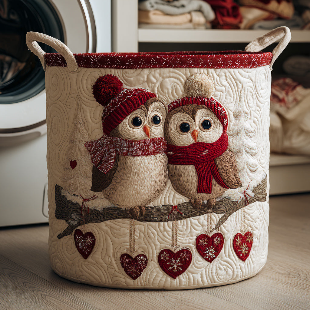 Winter Hug Owls Laundry Basket NCU0HNH122
