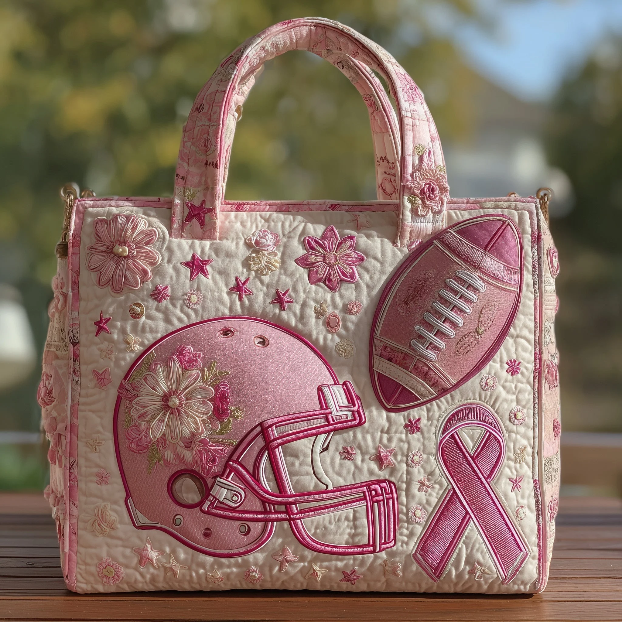 Breast Cancer Quilted Tote Bag GFTOHD8673