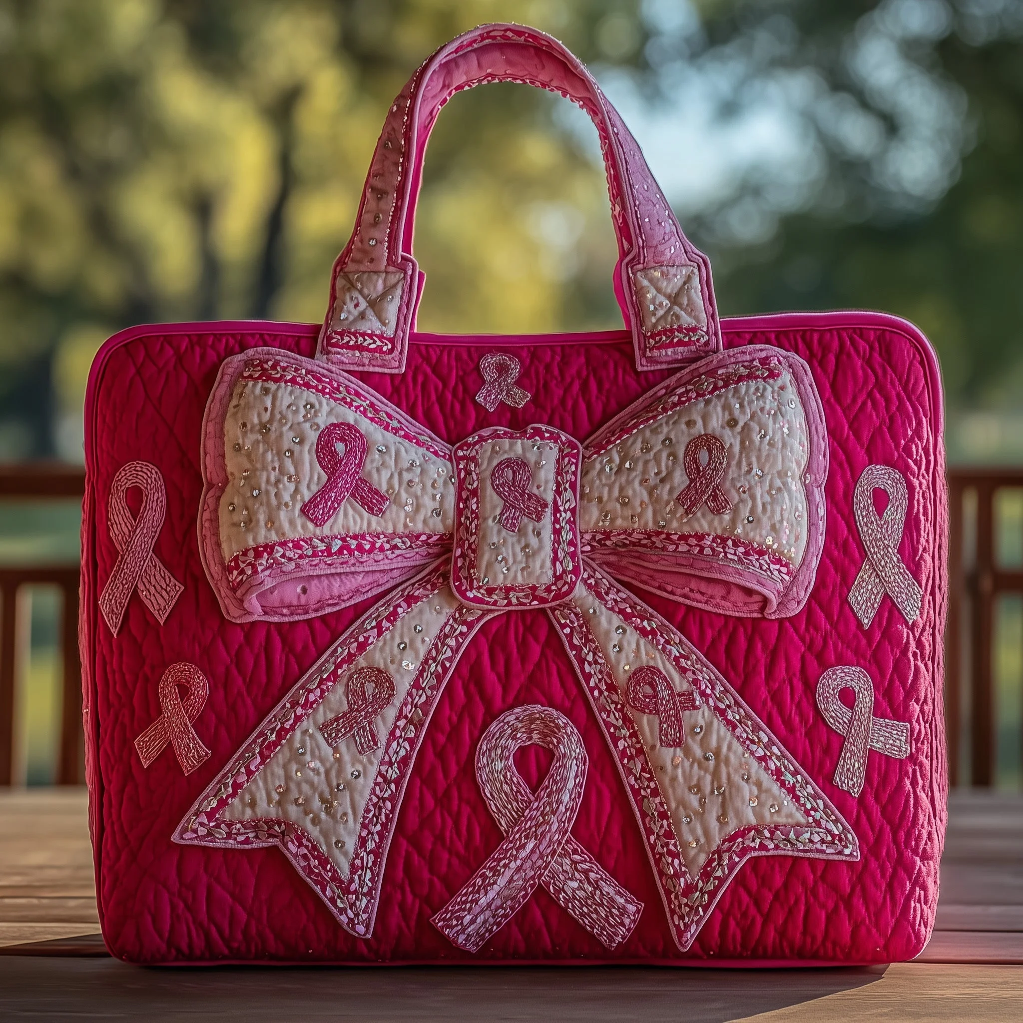 Breast Cancer Quilted Tote Bag GFTOHD8672
