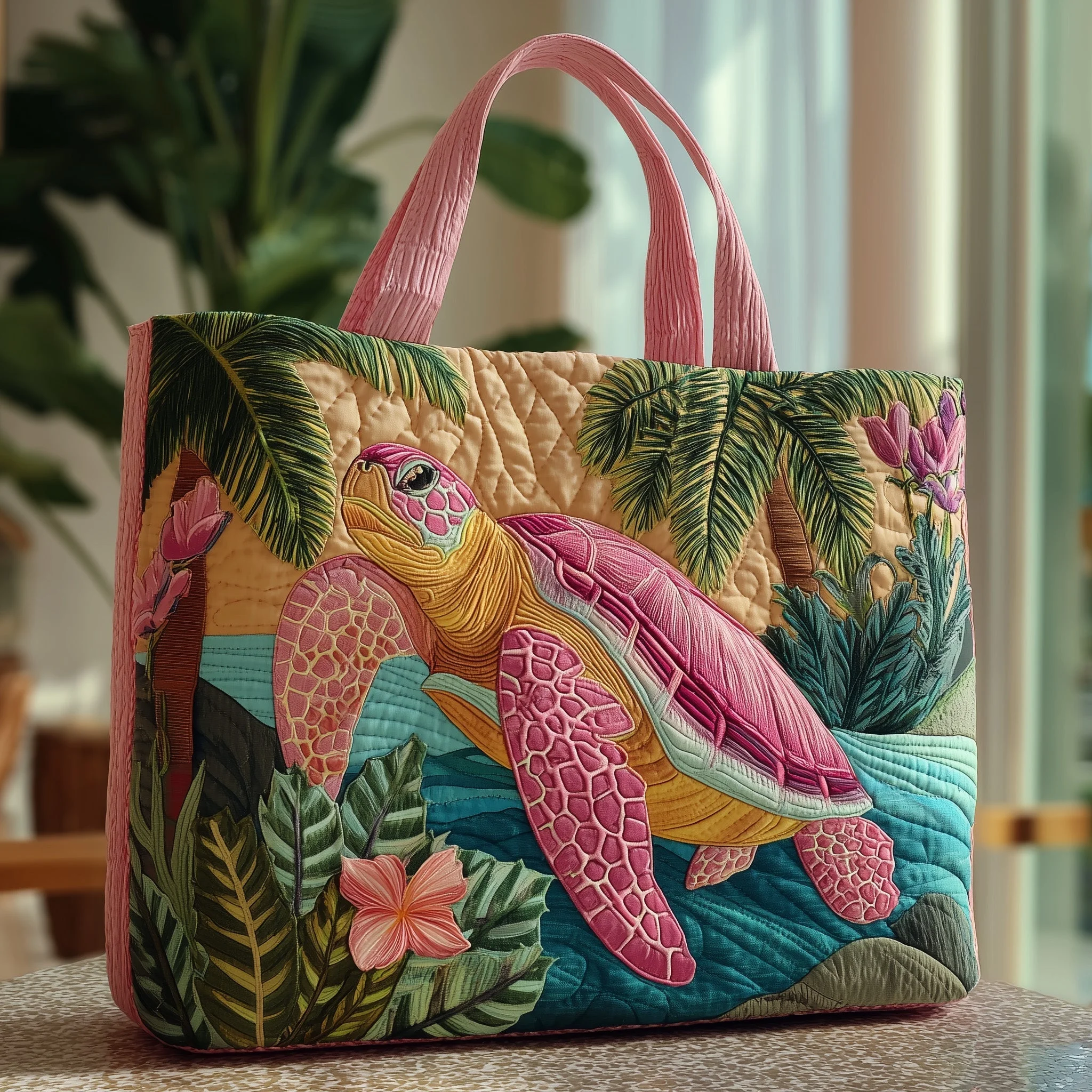 Aloha Turtle Quilted Tote Bag GFTOTP9727