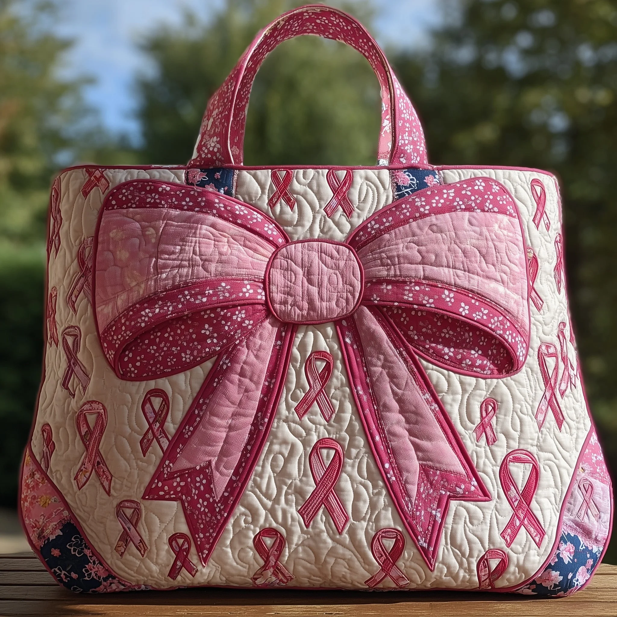 Breast Cancer Quilted Tote Bag GFTOHD8668