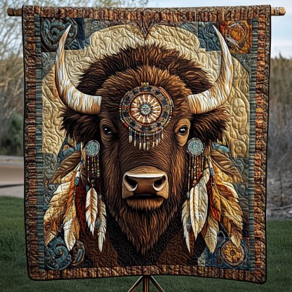 Native Bison Quilted Blanket
