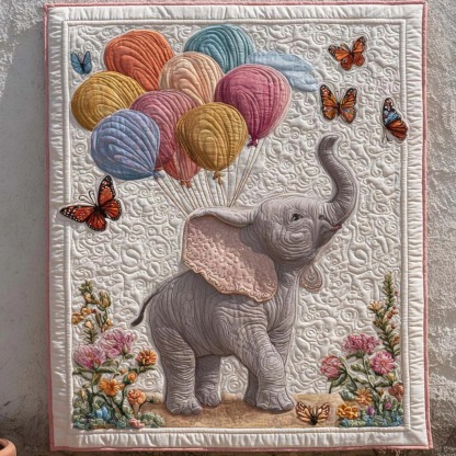 Elephant Quilted Blanket 