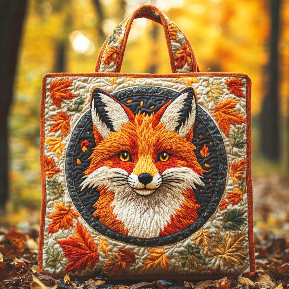 Autumn Fox Quilted Tote Bag