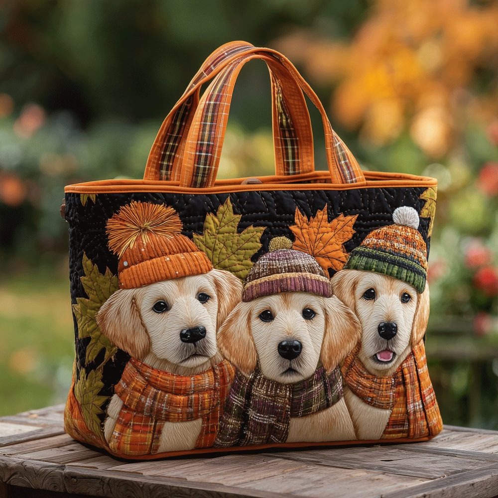 Autumn Goldens Quilted Tote Bag