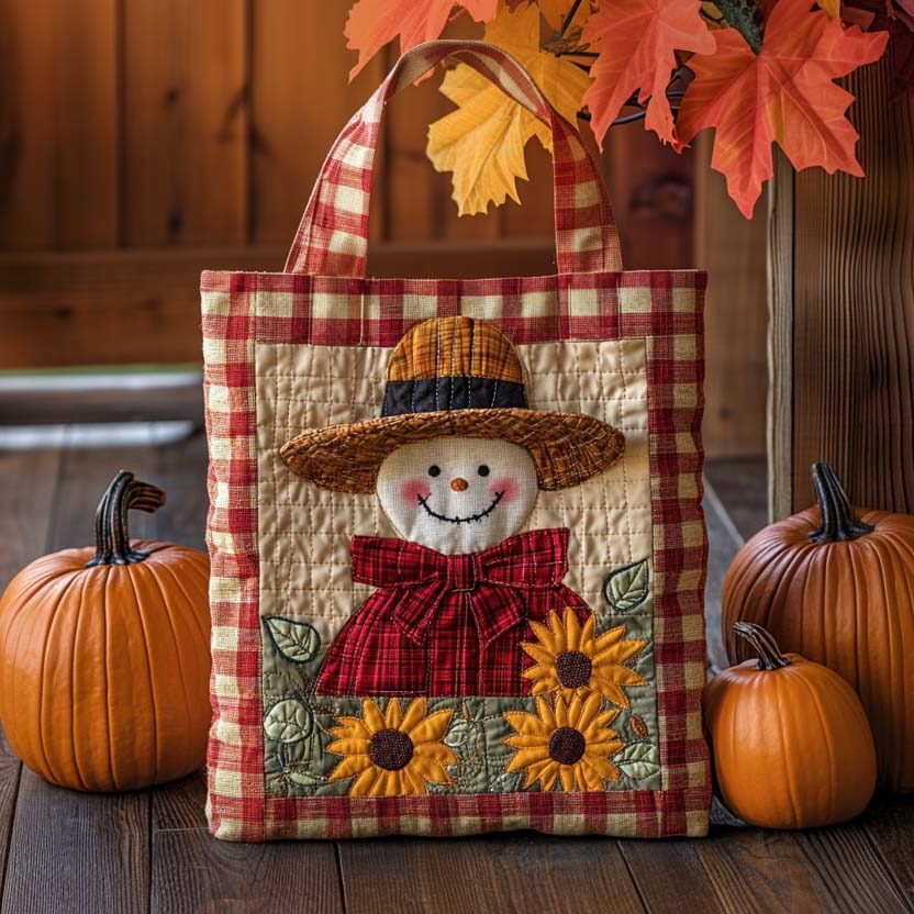 Autumn Grin Quilted Tote Bag