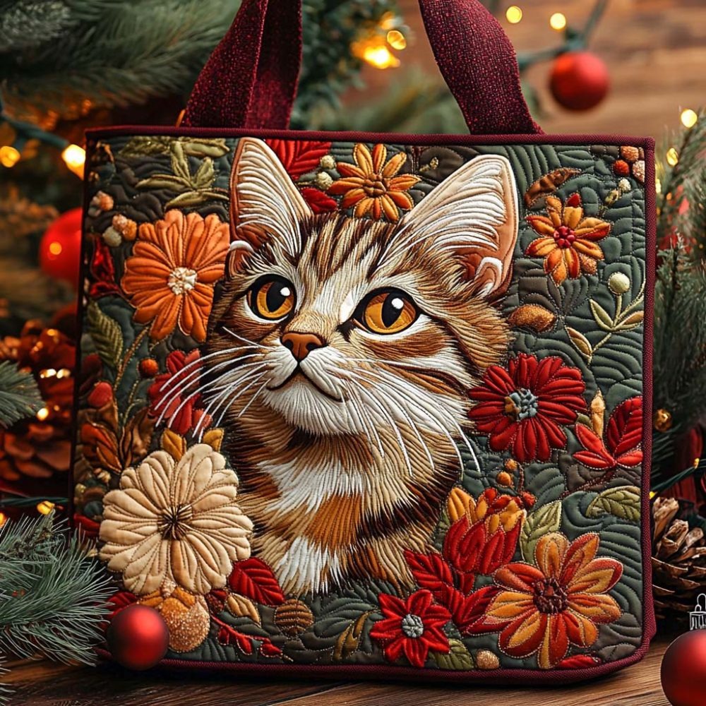 Autumn Whisker Bloom Quilted Tote Bag