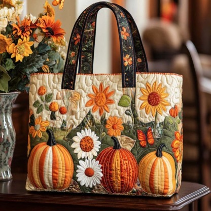 Autumn Cozy Quilted Tote Bag