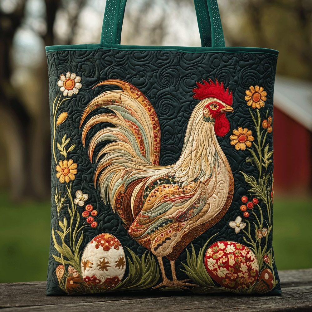 Barnyard Blossom Quilted Tote Bag
