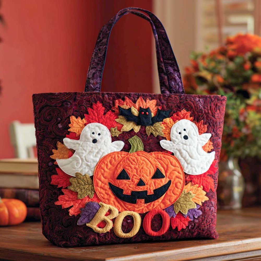 Batty Night Quilted Tote Bag