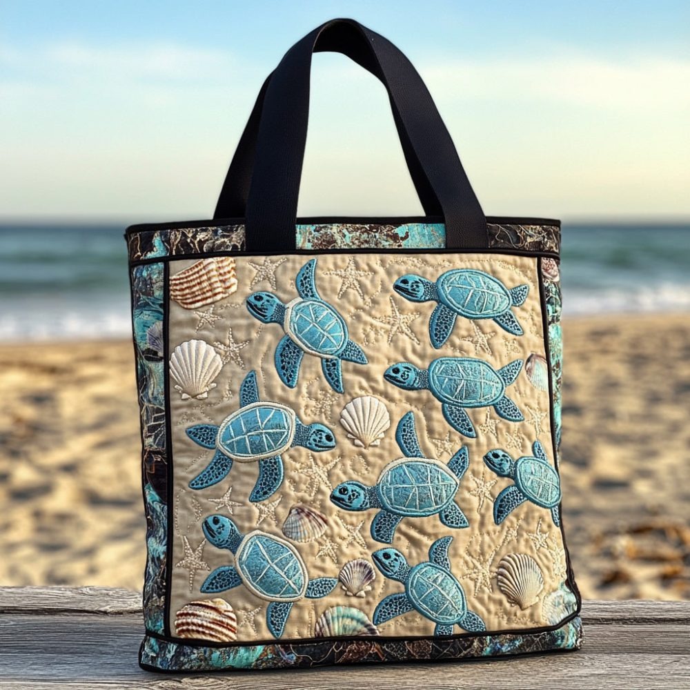 Beach Wanderer Quilted Tote Bag
