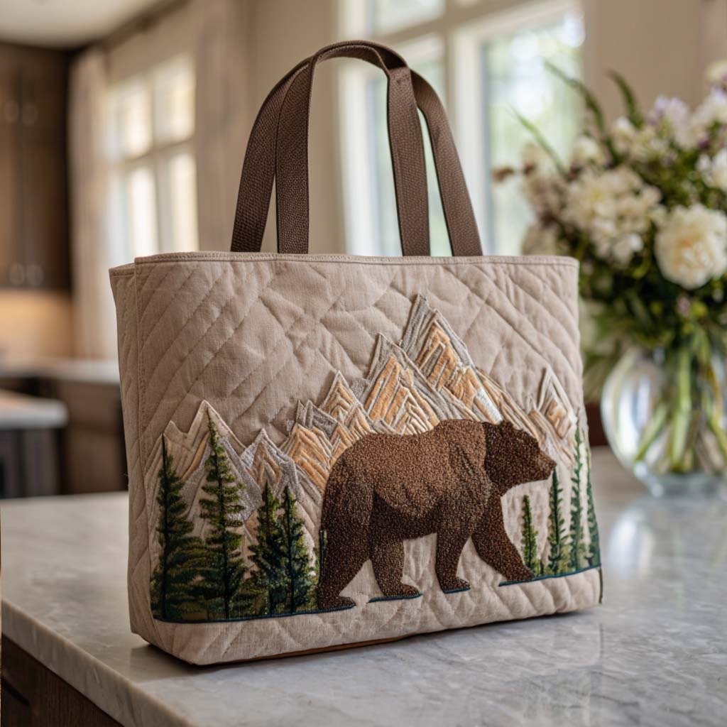 Bear Adventure Days Quilted Tote Bag