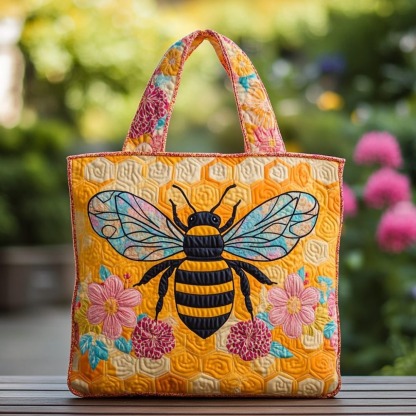 Bee Buzz Quilted Tote Bag