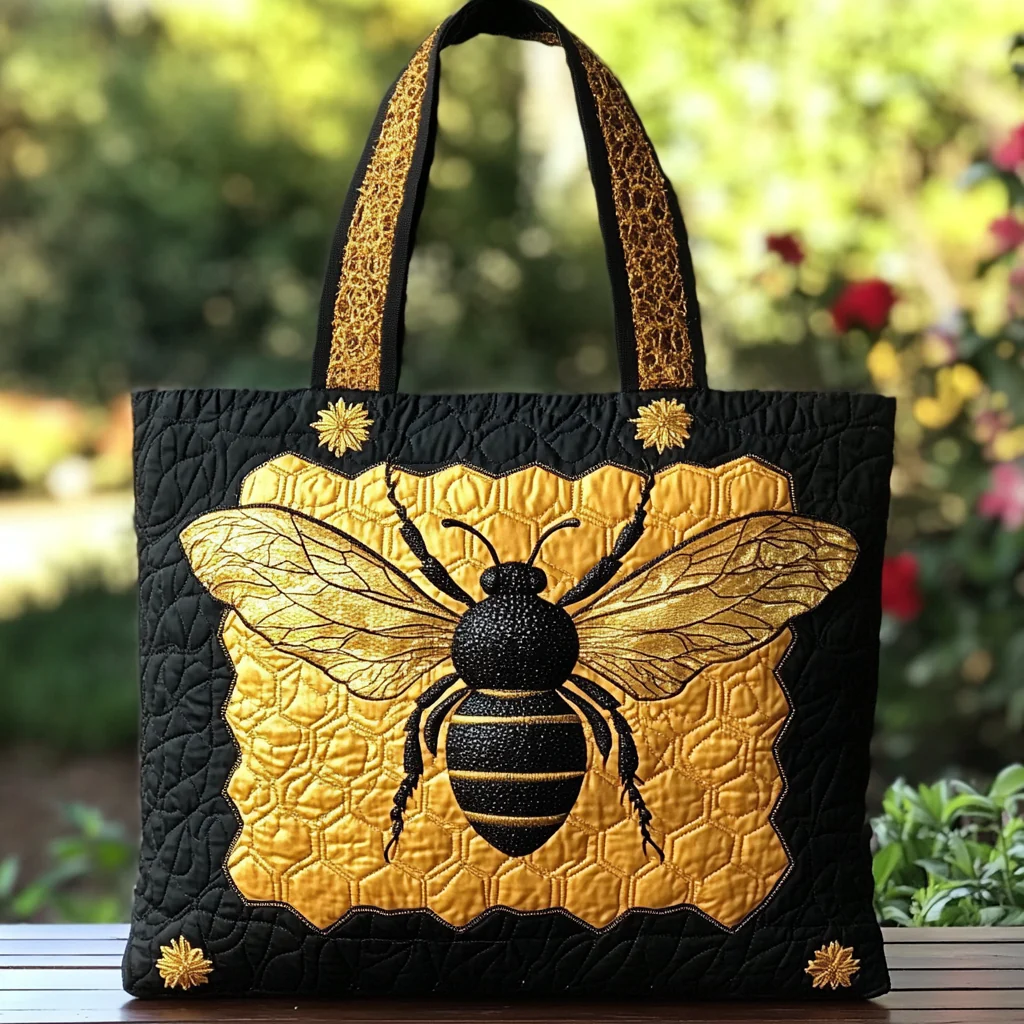 Bee Harmony Quilted Tote Bag 