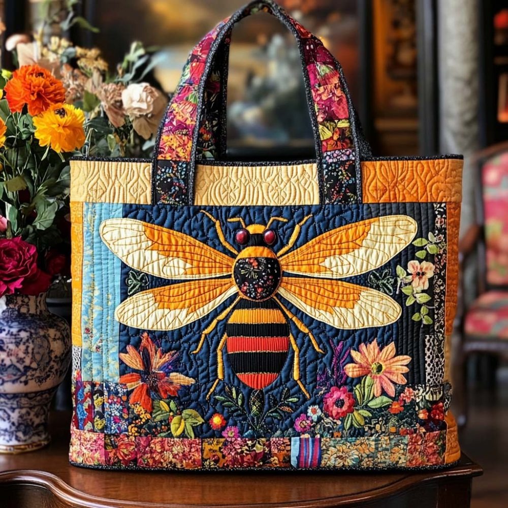 Beehive Bliss Quilted Tote Bag