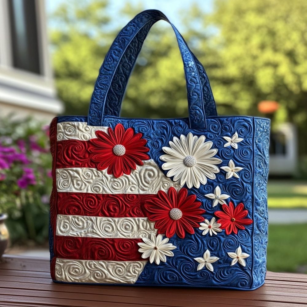 Bloom Of Liberty Quilted Tote Bag