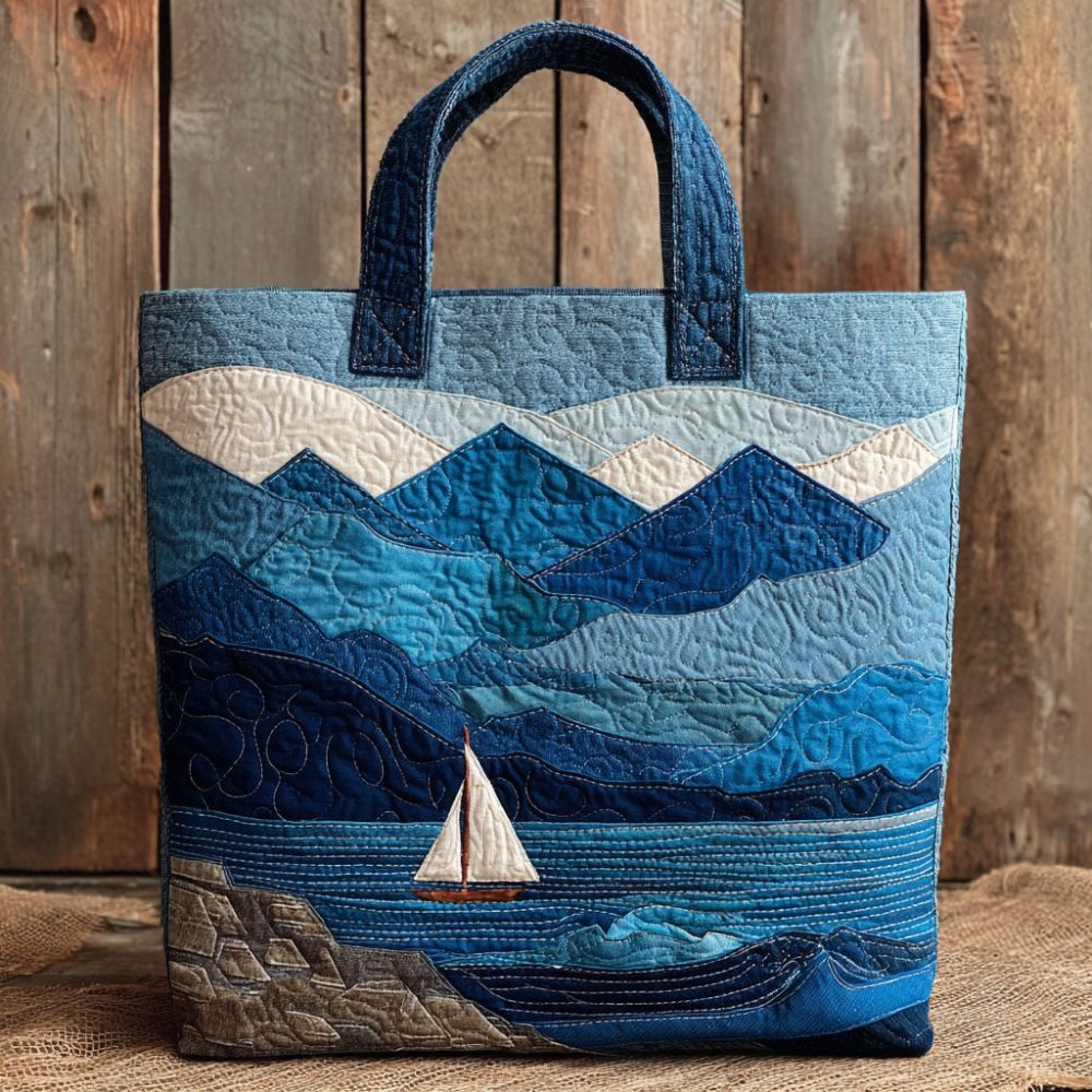 Blue Horizon Quilted Tote Bag