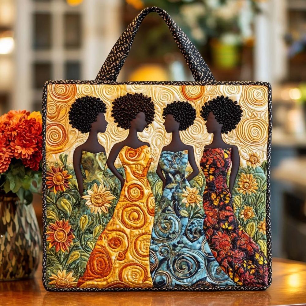 Bold Ebony Queen Quilted Tote Bag
