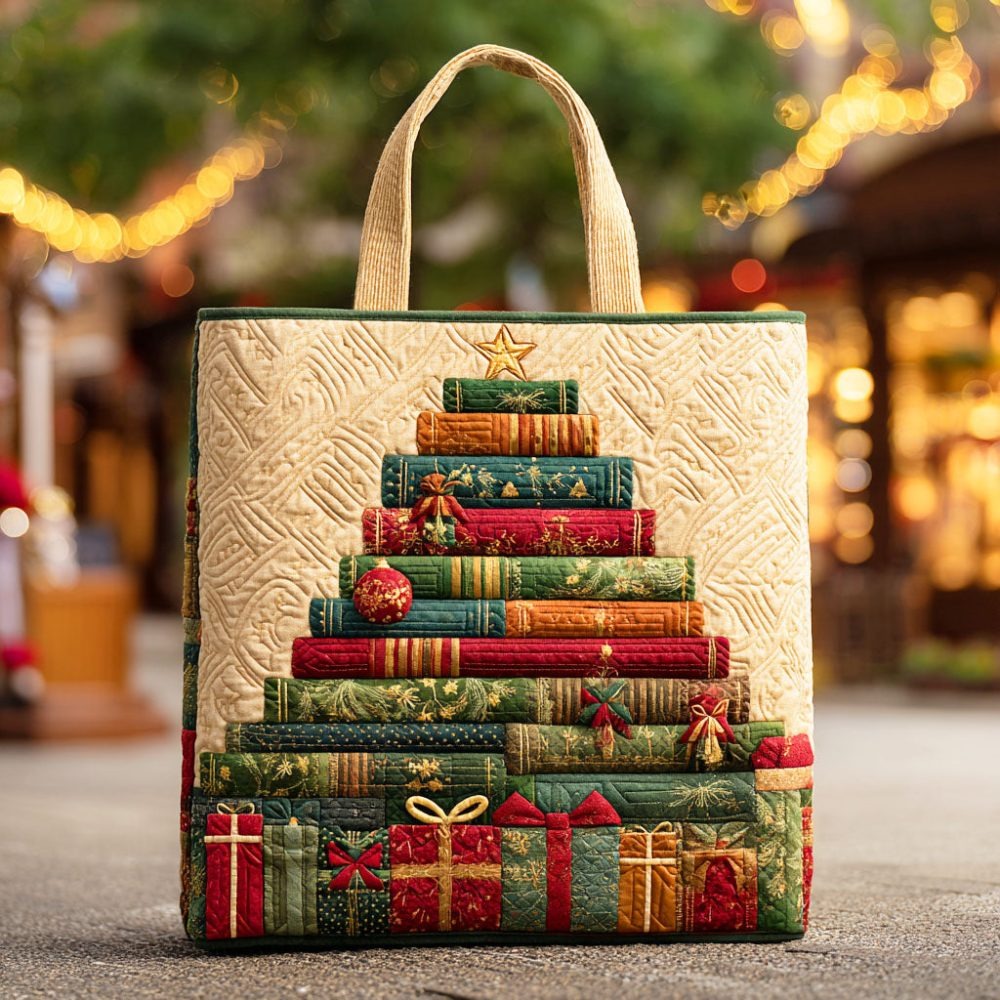 Book Pine Forest Quilted Tote Bag