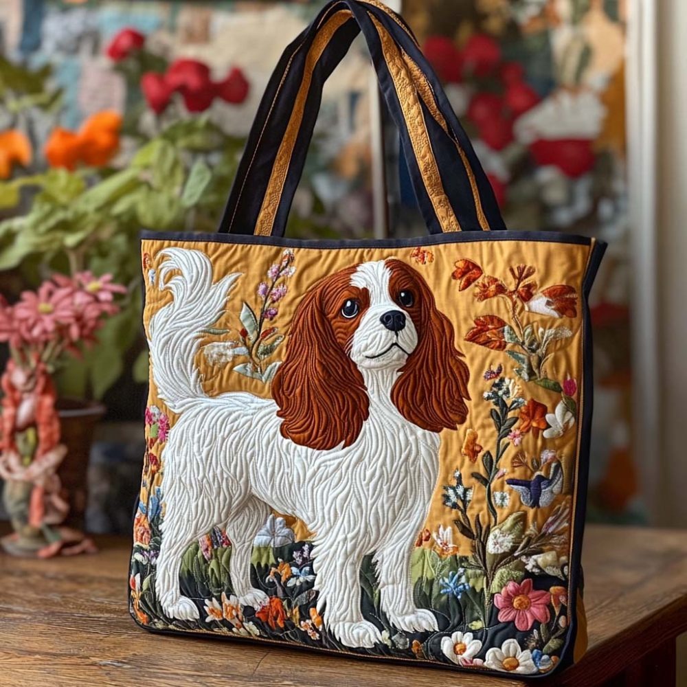 Cavalier Golden Bloom Quilted Tote Bag