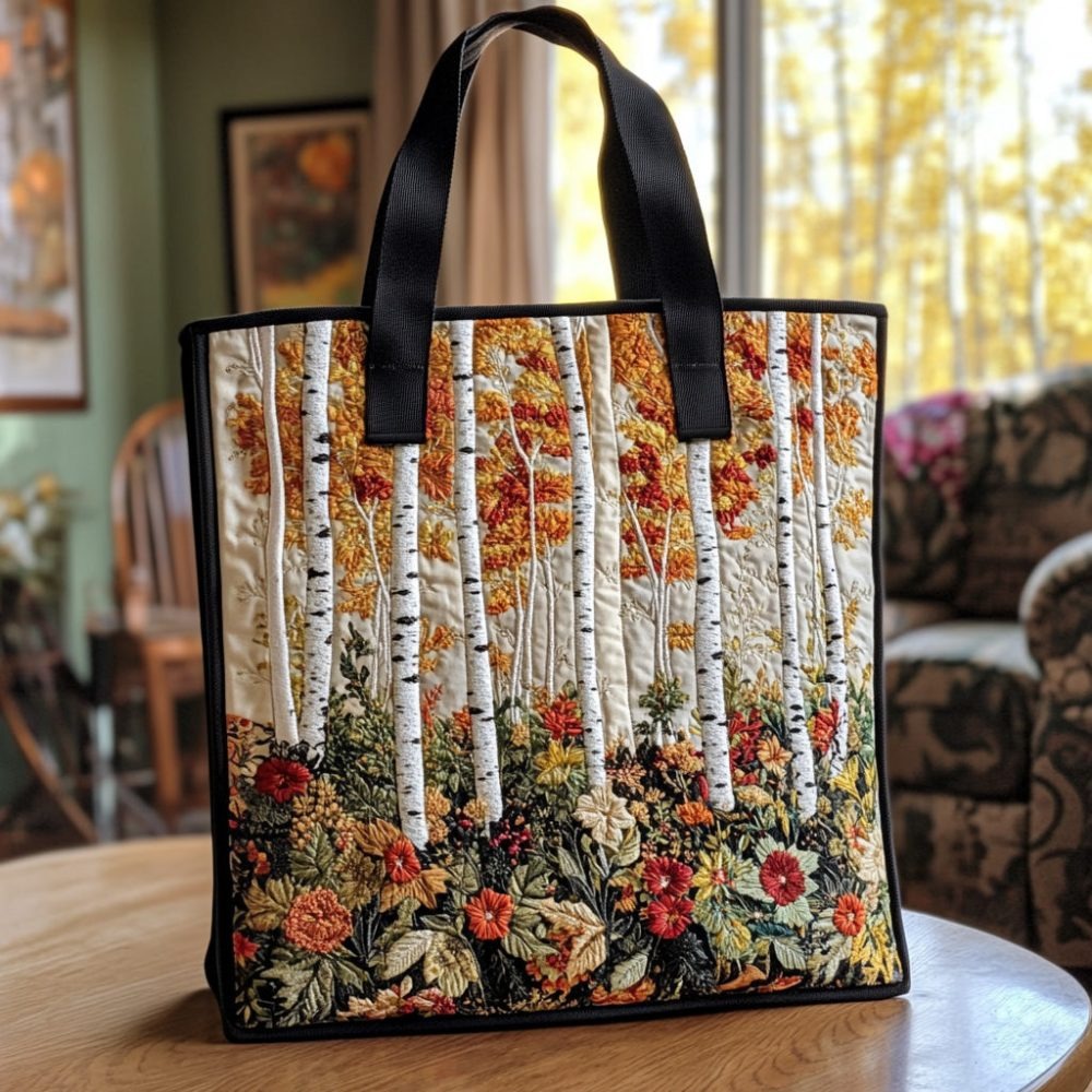 Cedar Song Quilted Tote Bag