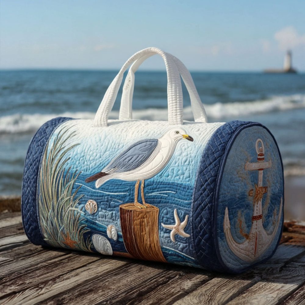 Coastal Gull Quilted Duffle Bag