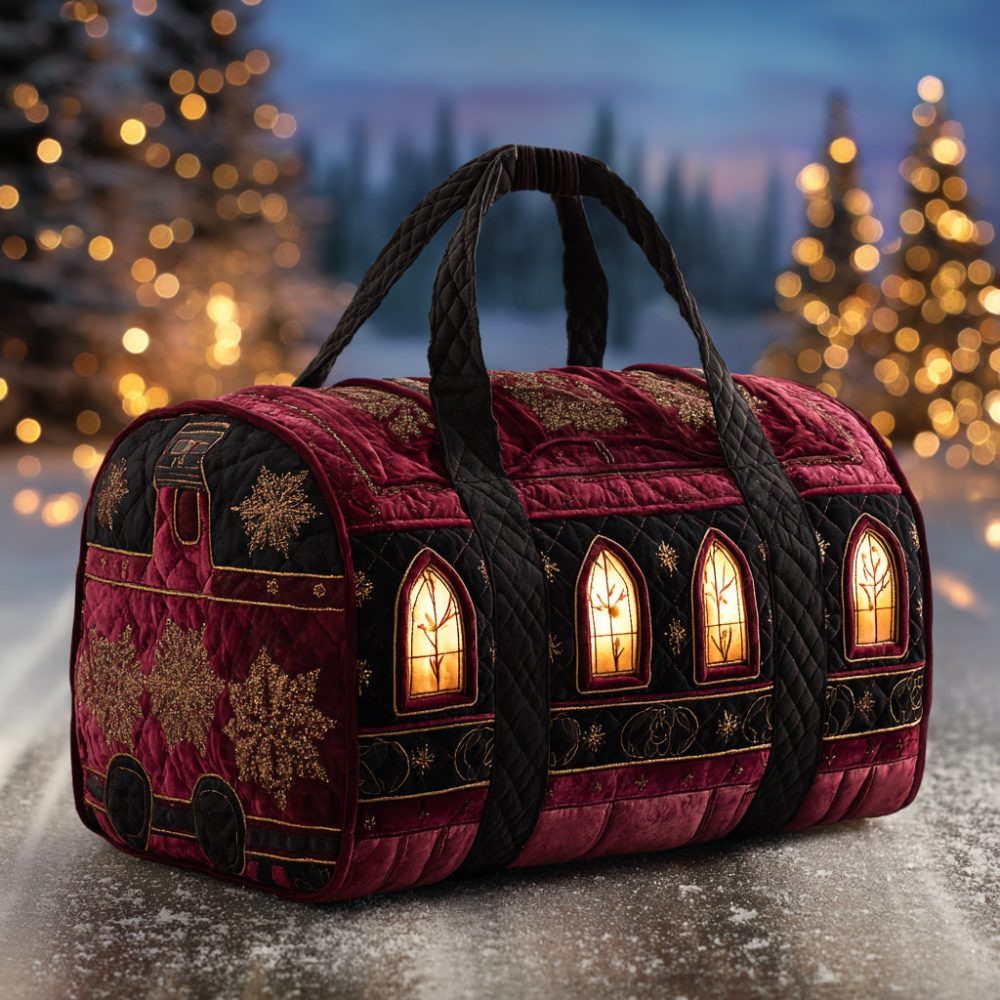 Express Christmas Train Quilted Duffle Bag