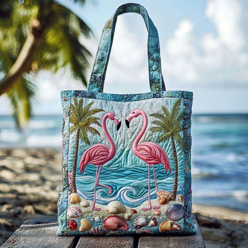 Feather Thread Quilted Tote Bag