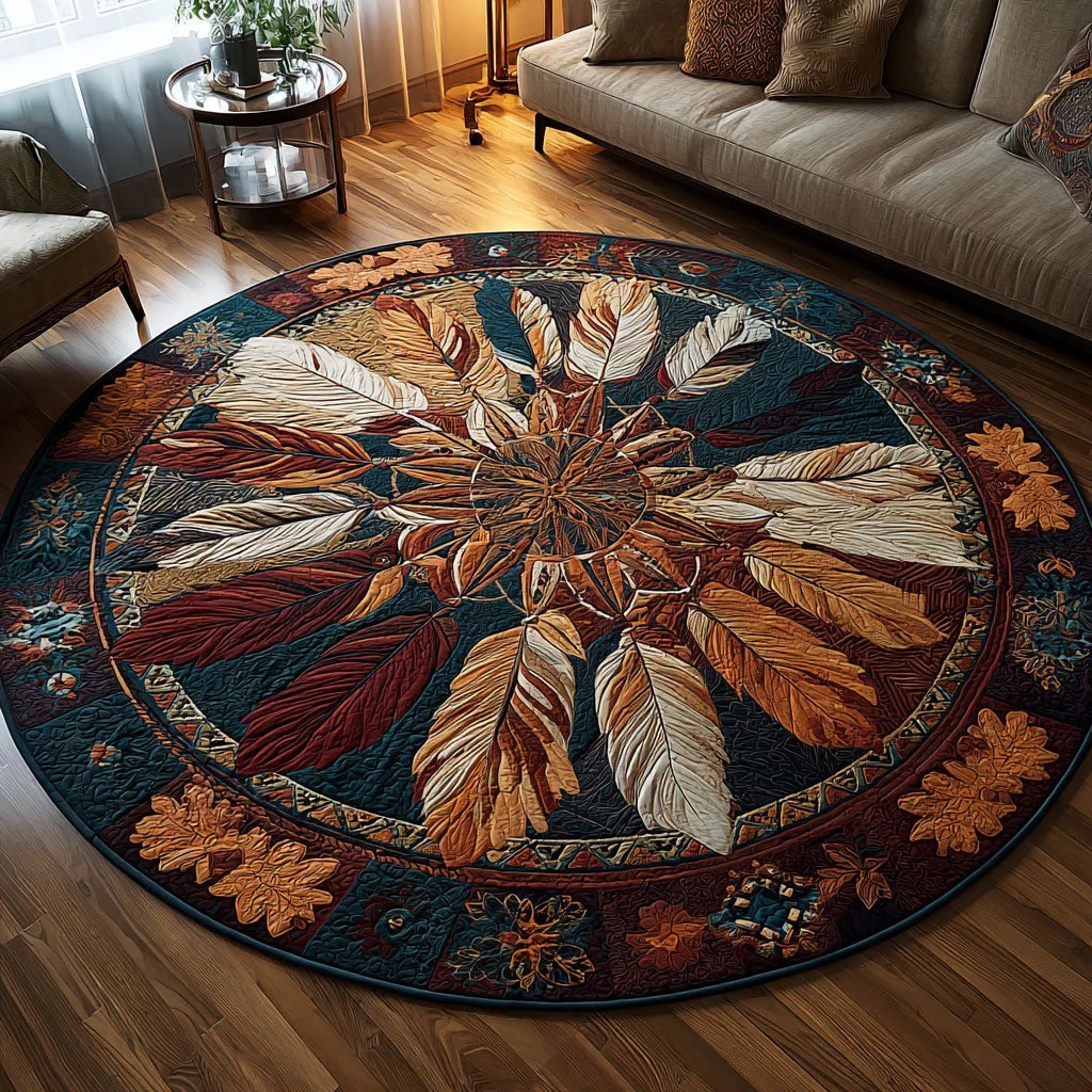 Feathered Dream Quilted Round Mat