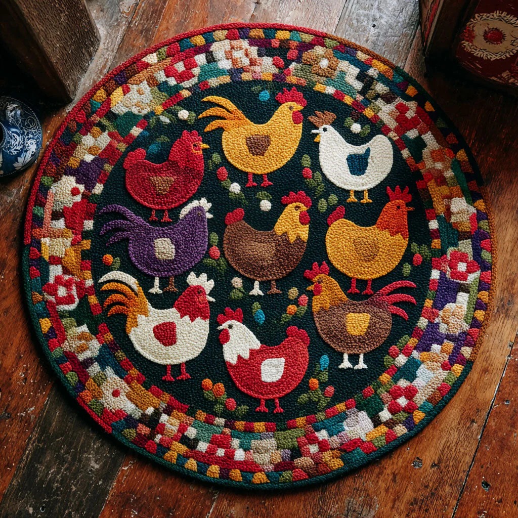 Feathers of Joy Round Carpet