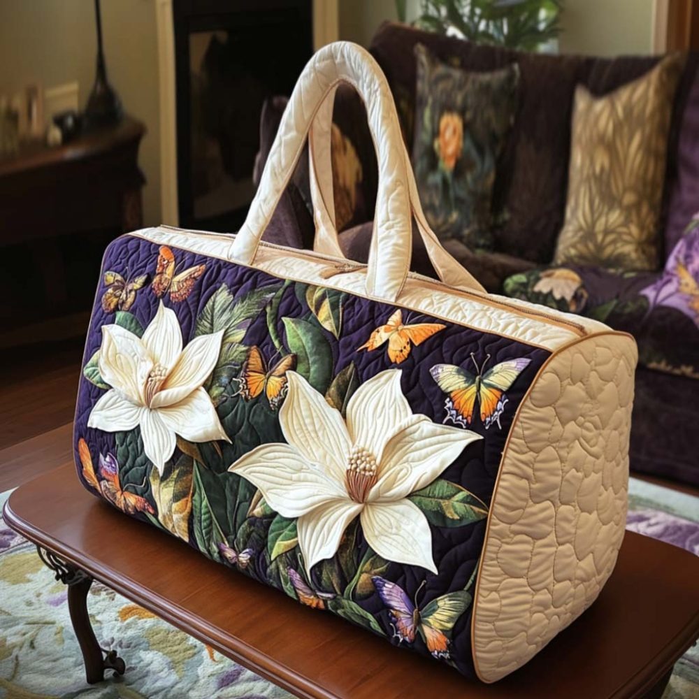 Floral Harmony Quilted Duffle Bag