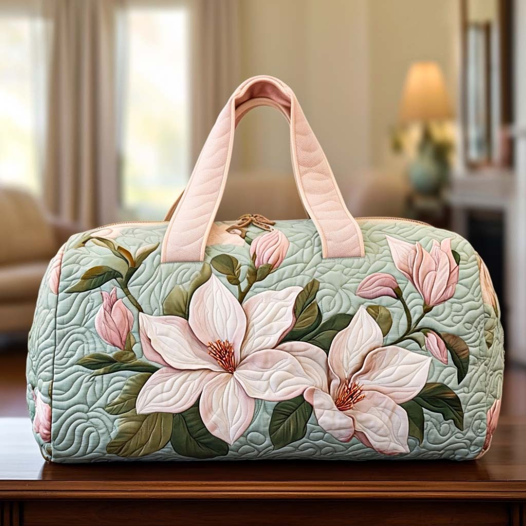 Gentle Blossom Quilted Duffle Bag